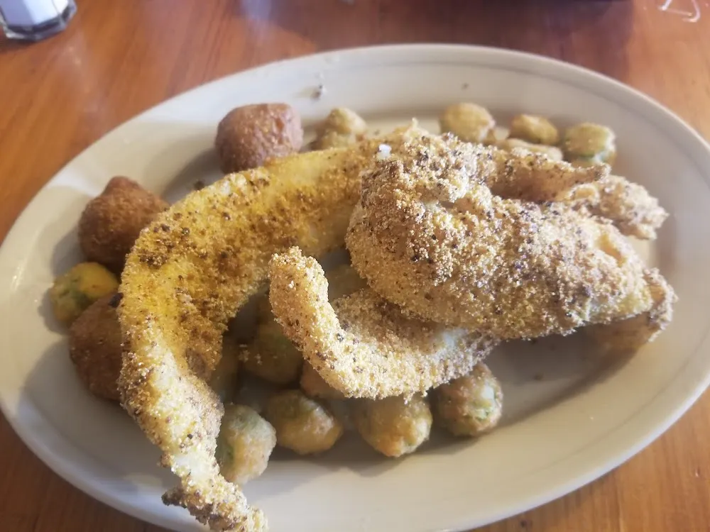 Catfish Dinner AYCE with Okra and Hushpuppies
